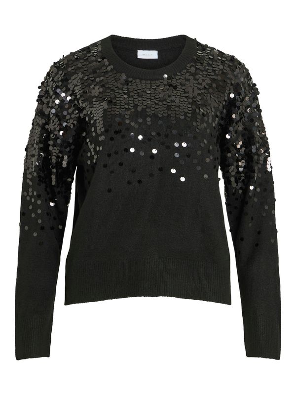 VISIQUIN O-NECK L/S GLITTER KNIT TOP