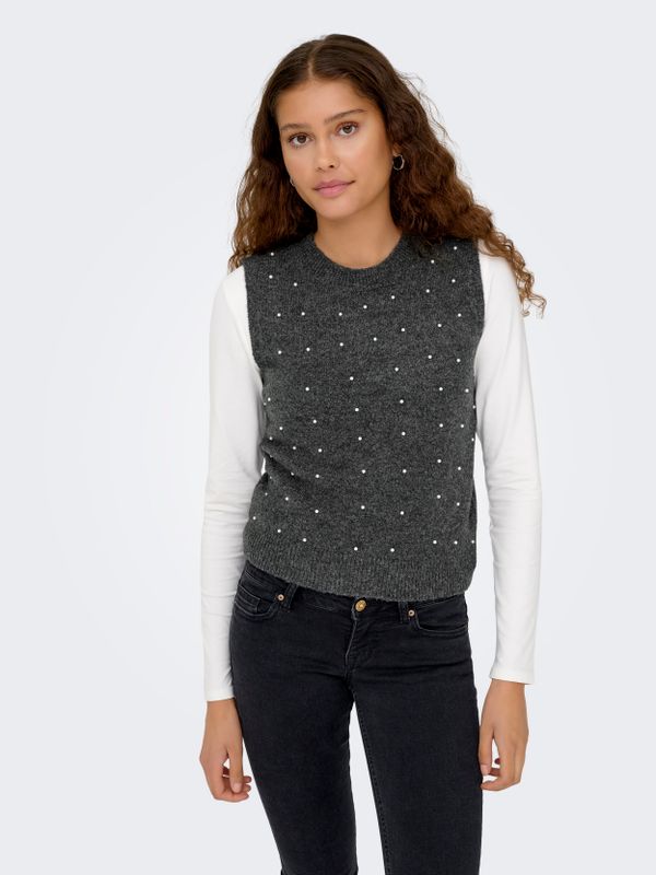 ONLRENATA LIFE SL O-NECK PEARL VEST KNT