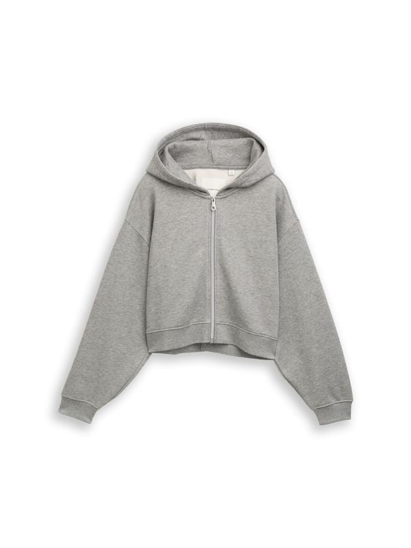 Cropped Hoodie Sweatjacke in Glitzer-Optik