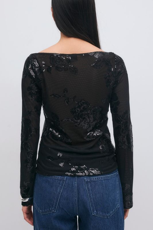 Floral sequins top