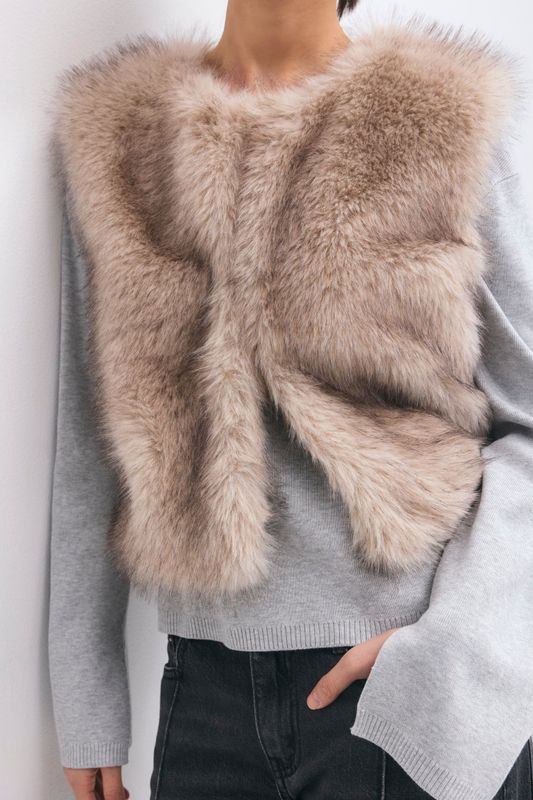 Faux fur vest