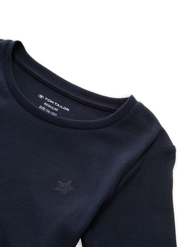 Ripp Langarmshirt mit Stickerei