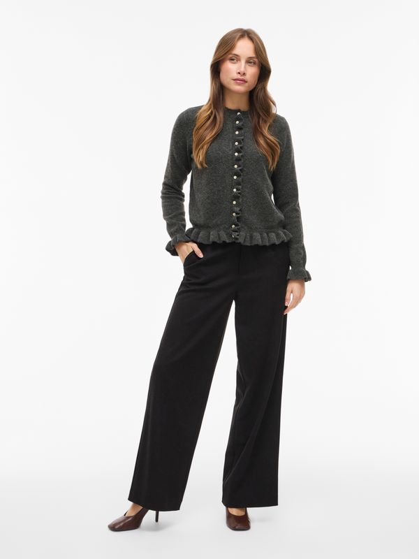 VIJACIA O-NECK L/S FRILL KNIT CARDI/BFS