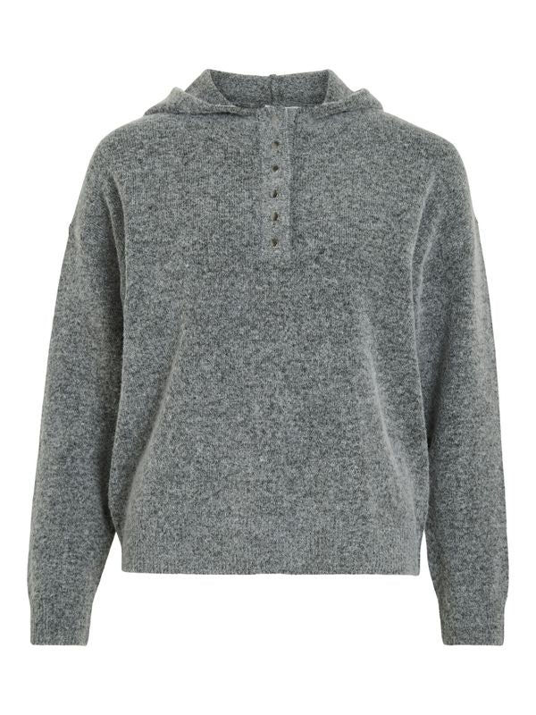 VICASTI HOODIE L/S BUTTON KNIT TOP