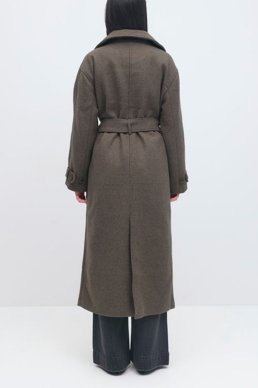 Belted wool blend coat