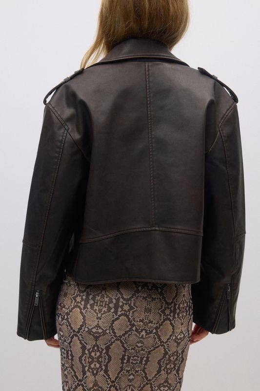 Short pu biker jacket