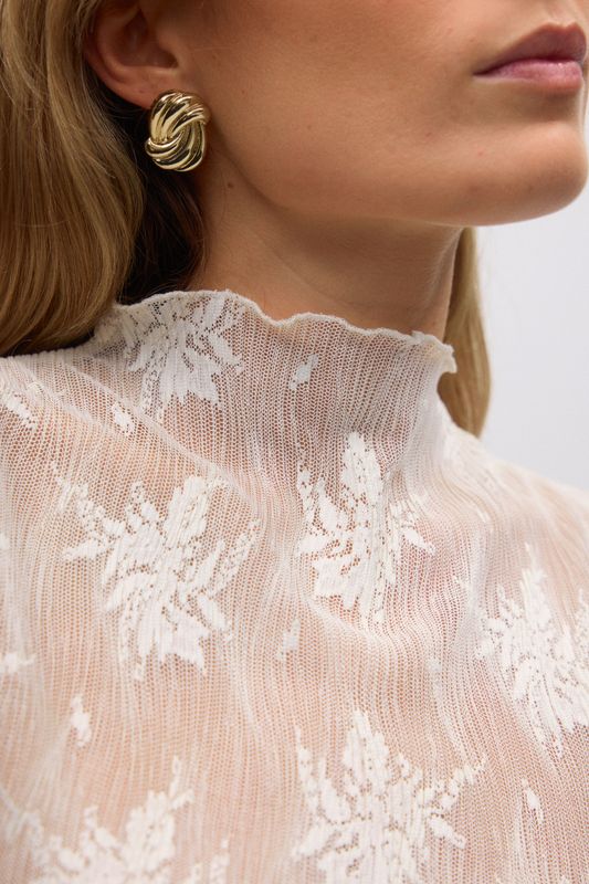 Funnel neck lace top