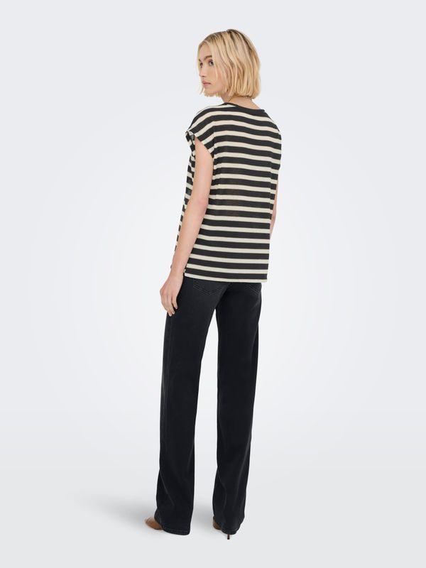 ONLFINE S/S V-NECK SHINE TOP JRS