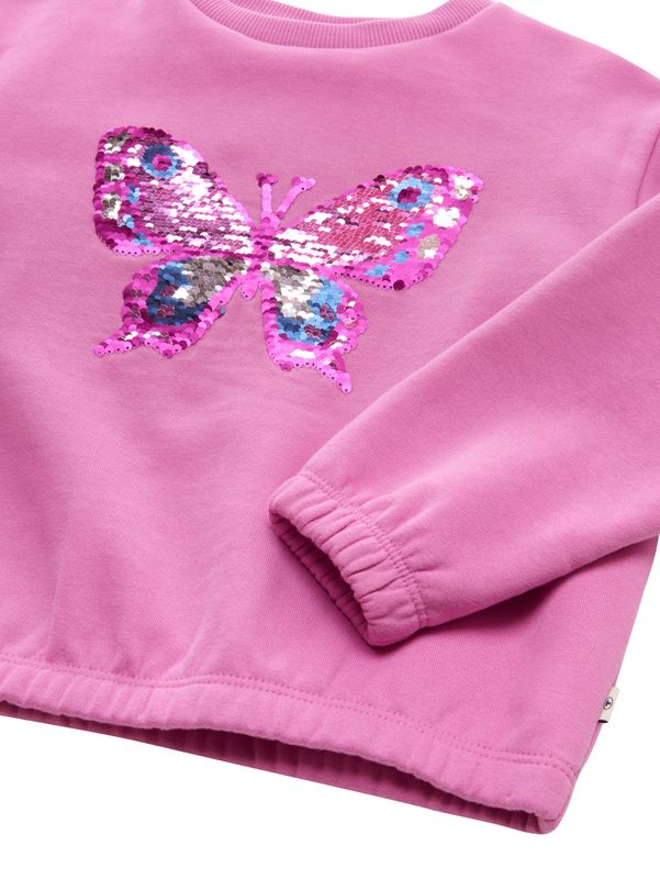 Cropped Sweatshirt mit Wendepailletten