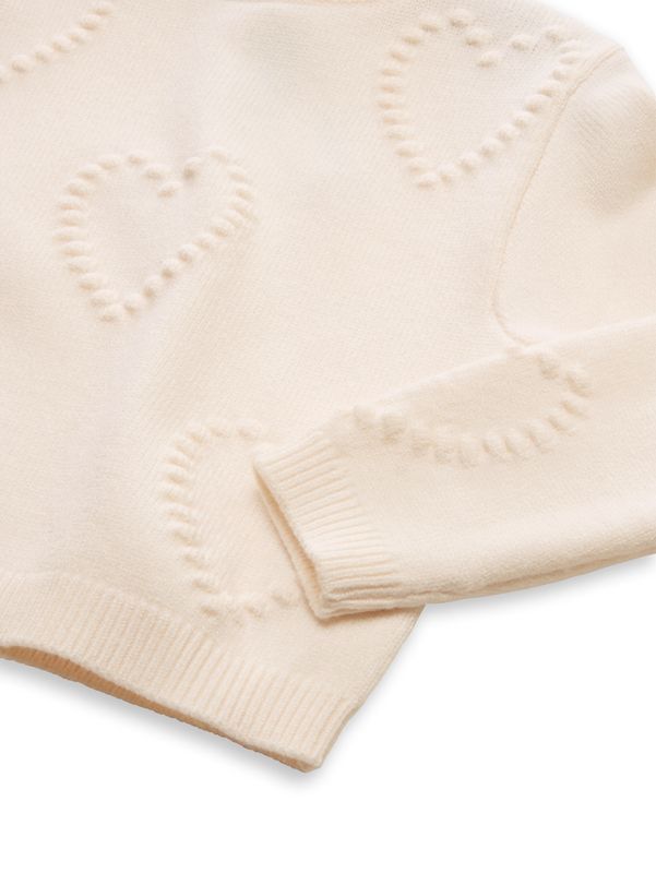 Cropped Strickpullover mit Herzmuster