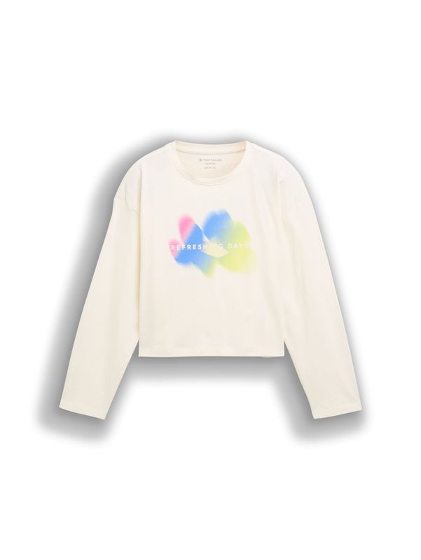 Cropped Langarmshirt mit Print