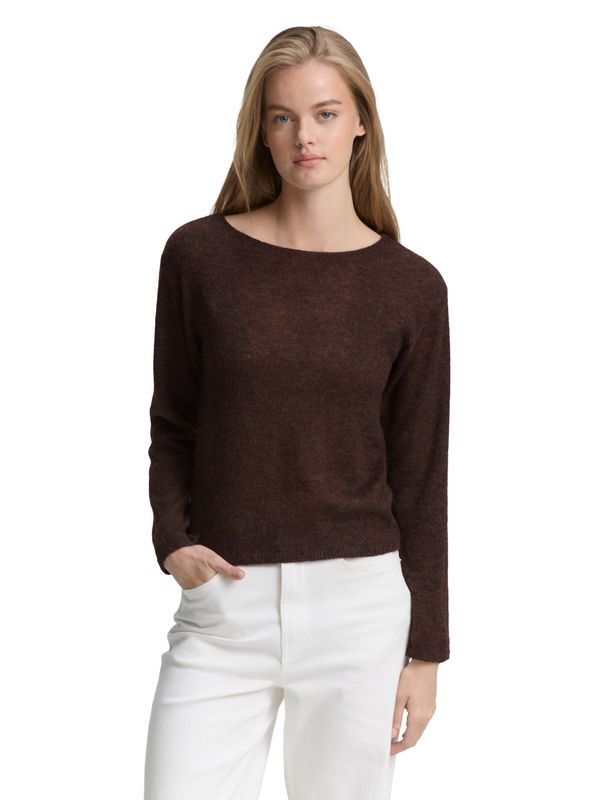 Strickpullover mit U-Boot-Ausschnitt