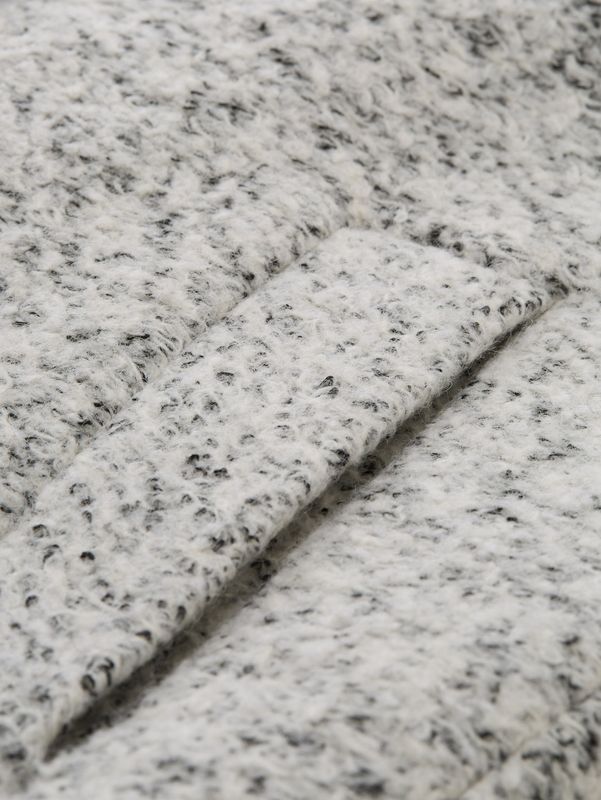 Bouclé Wollmantel mit Stehkragen