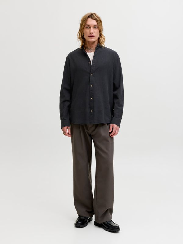 JJESUMMER LINEN BLEND BAND SHIRT L/S SN