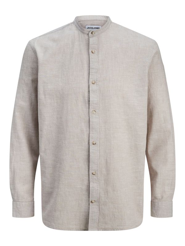 JJESUMMER LINEN BLEND BAND SHIRT L/S SN