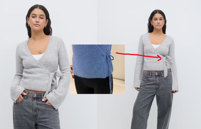 Knitted wrap cardigan