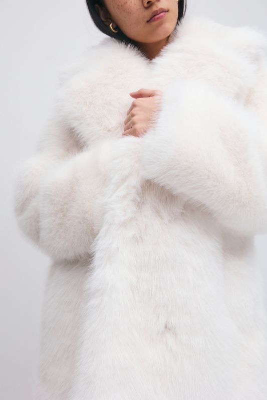Faux fur mid coat