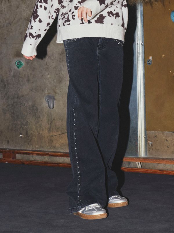 NKFROSE WIDE RHINESTONE JEANS 8810-BF O