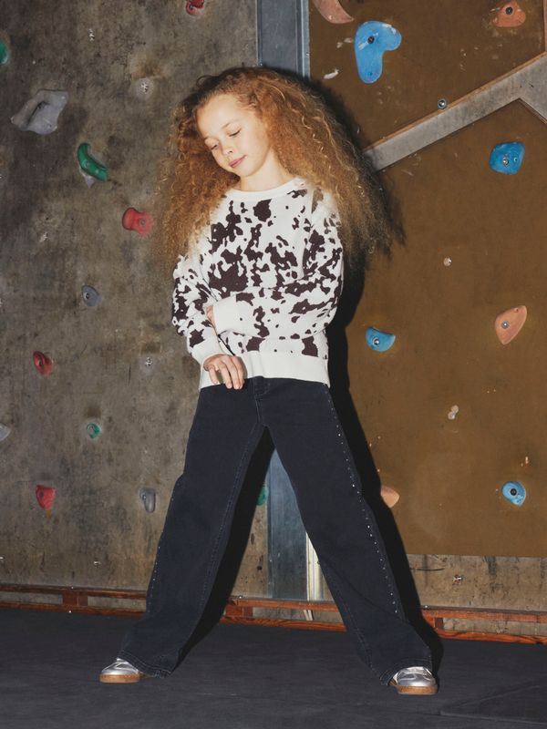 NKFROSE WIDE RHINESTONE JEANS 8810-BF O