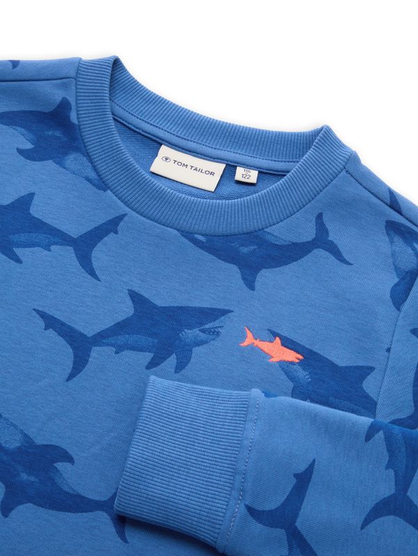 Basic Sweatshirt mit Allover-Print