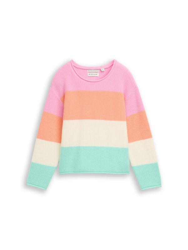 Cropped Strickpullover mit Rundhalsausschnitt