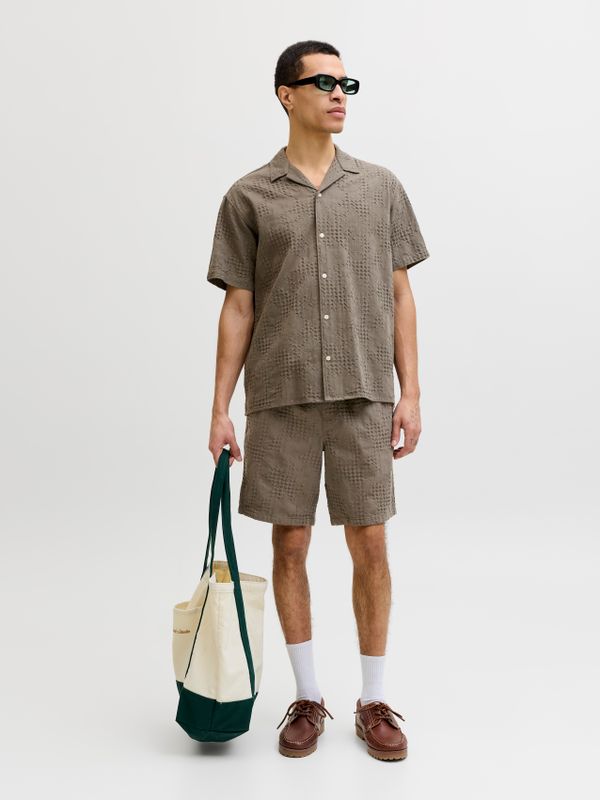 JPSTJAIDEN GREY JAQUARD JOGGER SHORT REG