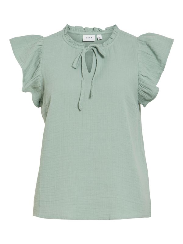 VILANIA O-NECK S/L FRILL TOP/VOL