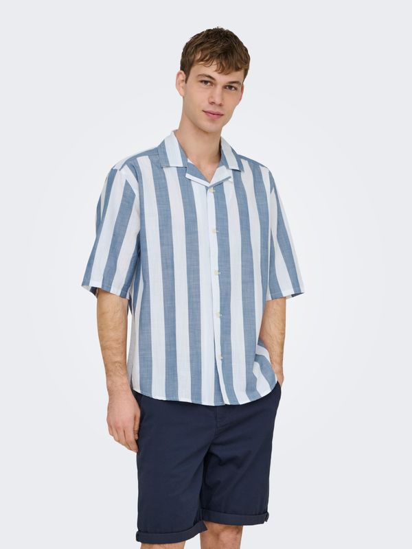 ONSTES RLX CTN SLUB STRIPE SS SHIRT