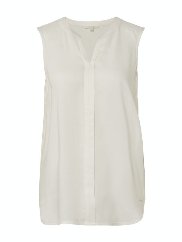 sleeveless open neck tunic