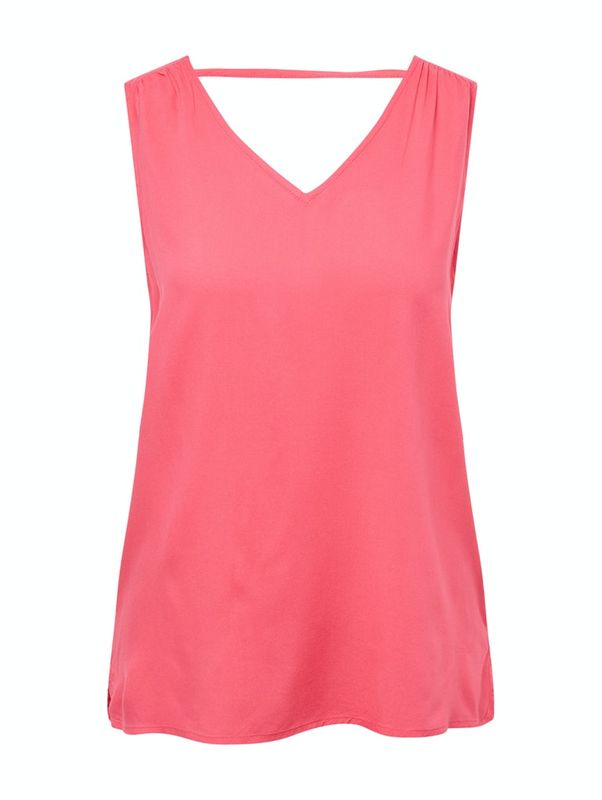 printed woven top with v-neck