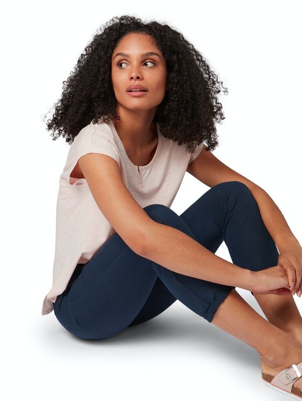 T-shirt loose knit striped