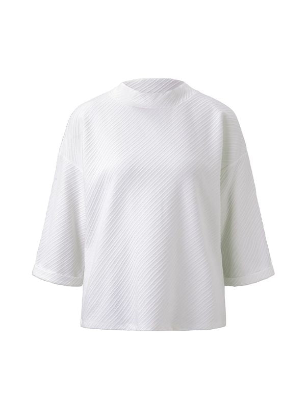 T-shirt boxy stand up collar