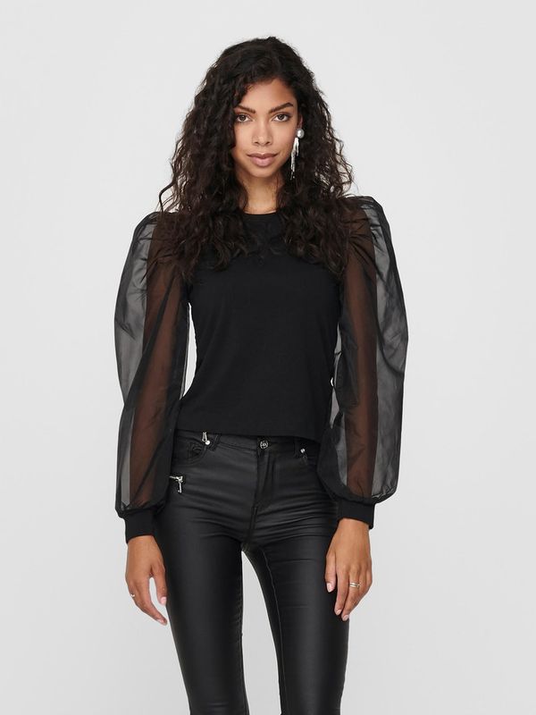 ONLNARA LIFE L/S ORGANZA O-NECK TOP JRS