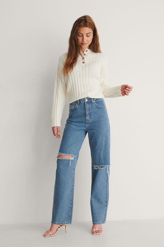 Destroyed Straight Denim