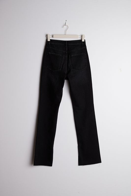 High waist slit jeans
