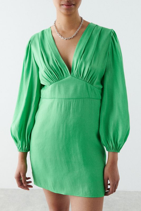Puffi sleeve mini dress