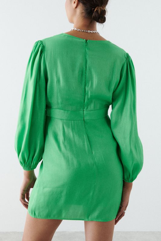 Puffi sleeve mini dress