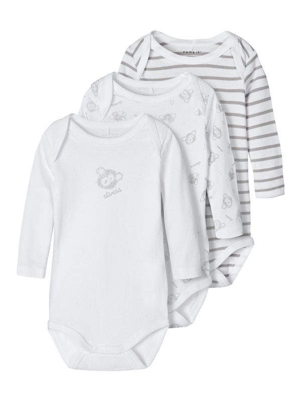 Body 3 Pack Streifen/Teddy/Weiß