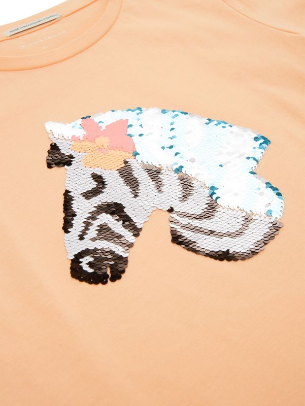 T-Shirt mit Pailletten-Applikation