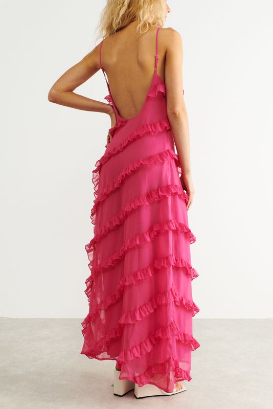 Allover frill maxi dress