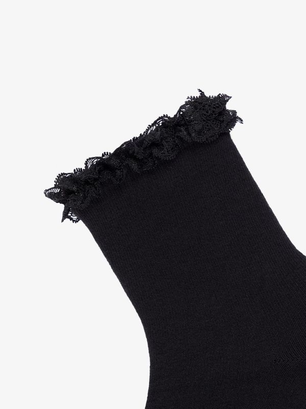 NKFSOCK 2P BLACK NELACE NOOS