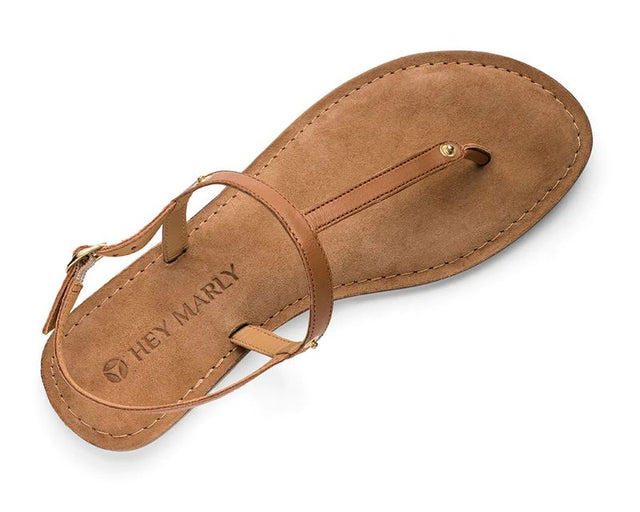 HeyMarly Basis Zehentrenner Sandale COMFORT COGNAC TS