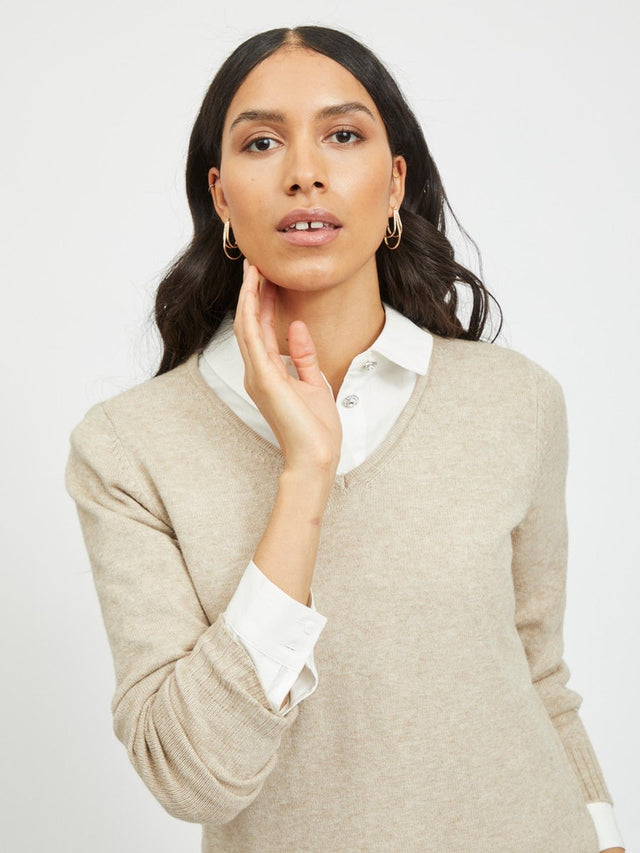 VIRIL V-NECK L/S KNIT TOP - NOOS