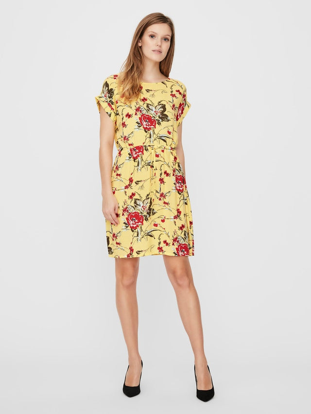 VMSIMPLY EASY SS SHORT DRESS WVN GA