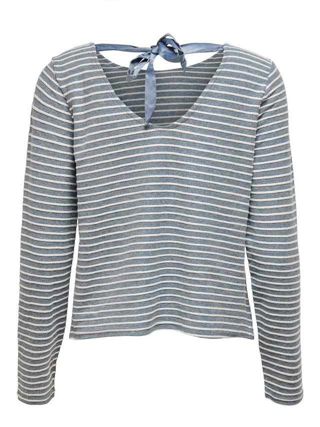 ONLELLY STRIPE L/S BOW TOP NOOS JRS