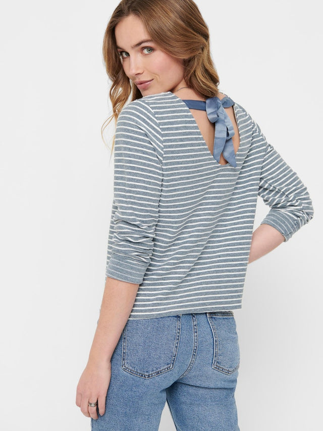 ONLELLY STRIPE L/S BOW TOP NOOS JRS