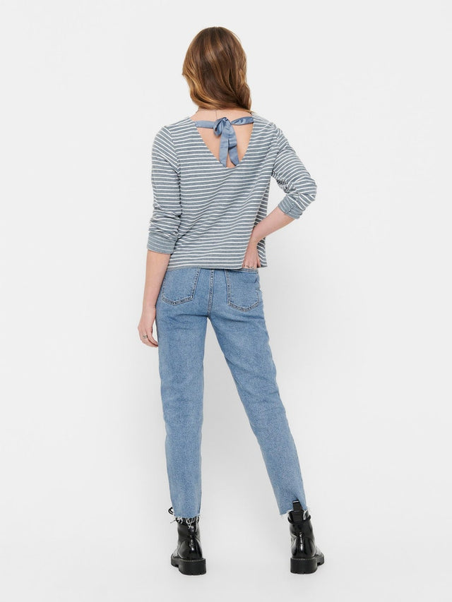 ONLELLY STRIPE L/S BOW TOP NOOS JRS