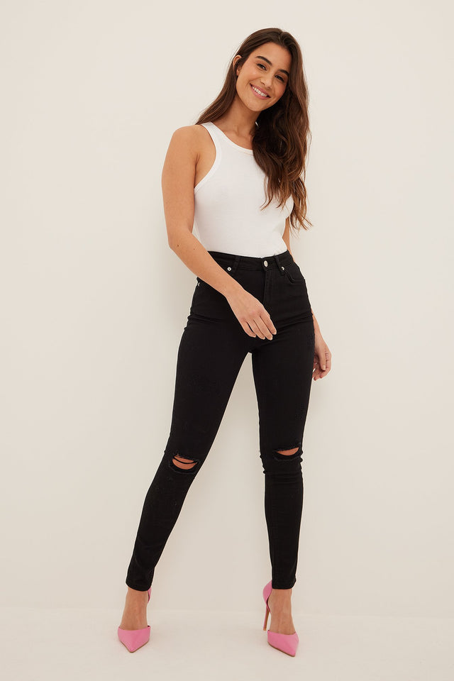 Skinny High Waist Destroyed Jeans