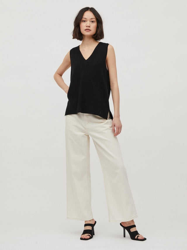 VIRIL KNIT RIB V-NECK S/L VEST - NOOS