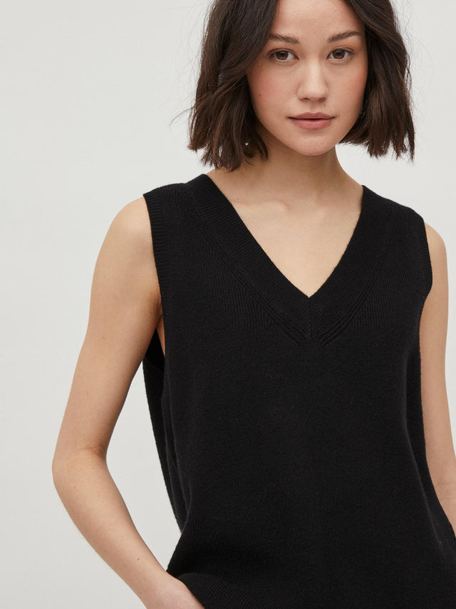 VIRIL KNIT RIB V-NECK S/L VEST - NOOS